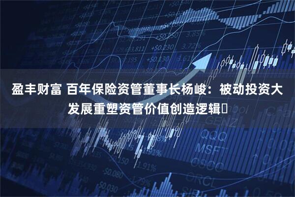 盈丰财富 百年保险资管董事长杨峻：被动投资大发展重塑资管价值创造逻辑‌